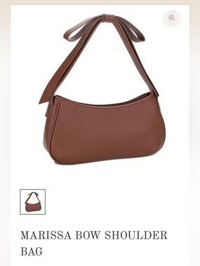 Mali & Lili Marissa Bow Shoulder Bag Brown strap bow accent